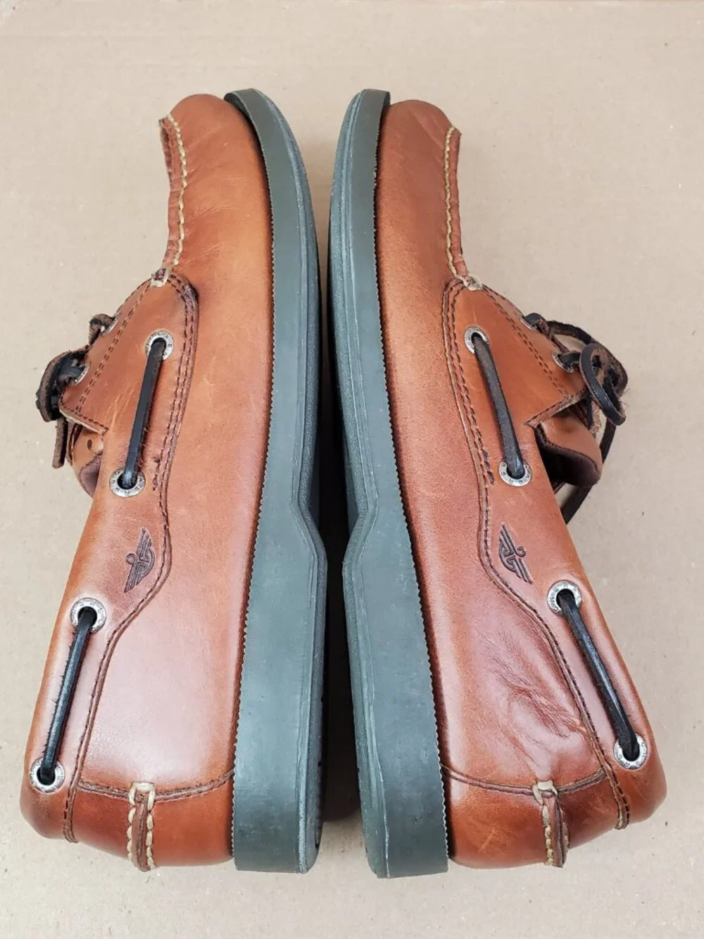 Dockers Castaway Men's Brown Leather Lace-Up Boat Shoes Comfort Casual Size 10M